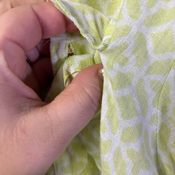 Charter Club Luxury Linen Patterned Long Sleeve Button Up Blouse XL - Picture 7 of 7